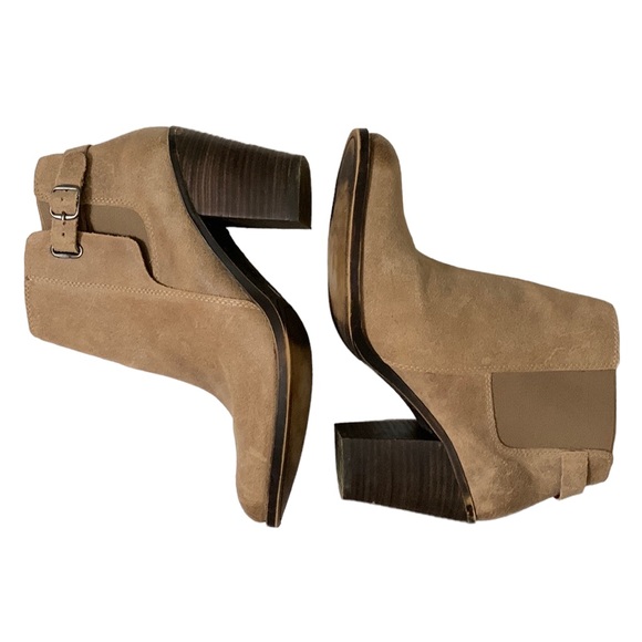 Lucky Brand Esperanza suede buckle stacked heel booties - Picture 6 of 16